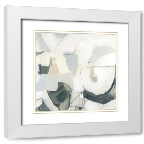Stone Flecks I White Modern Wood Framed Art Print with Double Matting by Vess, June Erica