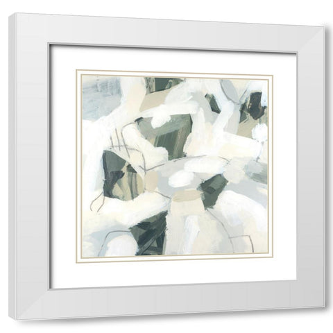 Stone Flecks IV White Modern Wood Framed Art Print with Double Matting by Vess, June Erica