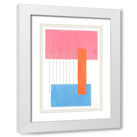 Modulation IV White Modern Wood Framed Art Print with Double Matting by Willett, Michael