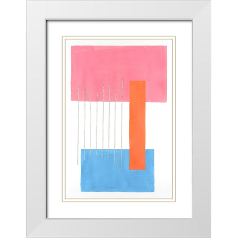 Modulation IV White Modern Wood Framed Art Print with Double Matting by Willett, Michael