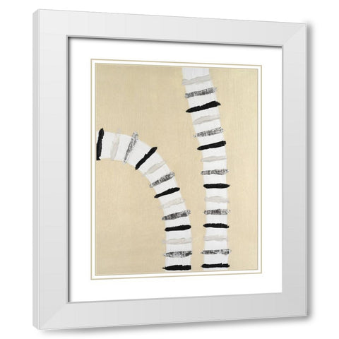 Marked Grooves I White Modern Wood Framed Art Print with Double Matting by Willett, Michael