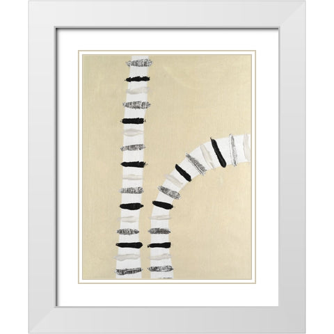 Marked Grooves II White Modern Wood Framed Art Print with Double Matting by Willett, Michael