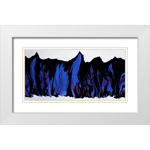 Blue Majestic White Modern Wood Framed Art Print with Double Matting by Douglass, Farrell