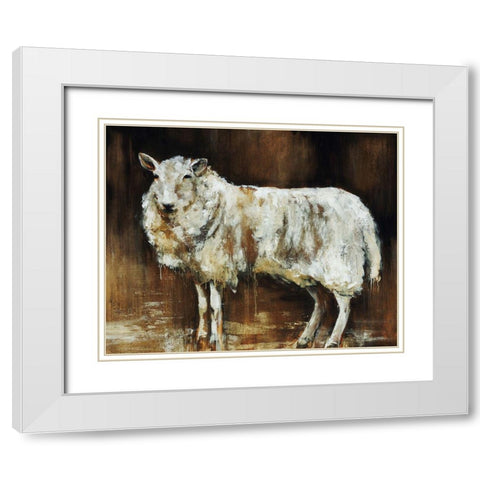 Have Ewe Any Wool White Modern Wood Framed Art Print with Double Matting by Edmunds, Sydney