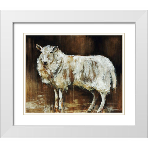 Have Ewe Any Wool White Modern Wood Framed Art Print with Double Matting by Edmunds, Sydney