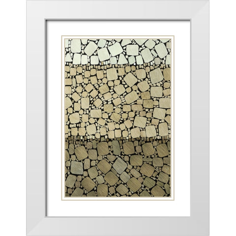 Bedrock I White Modern Wood Framed Art Print with Double Matting by Saunders, Alonzo