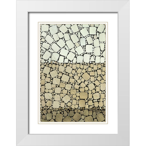 Bedrock II White Modern Wood Framed Art Print with Double Matting by Saunders, Alonzo