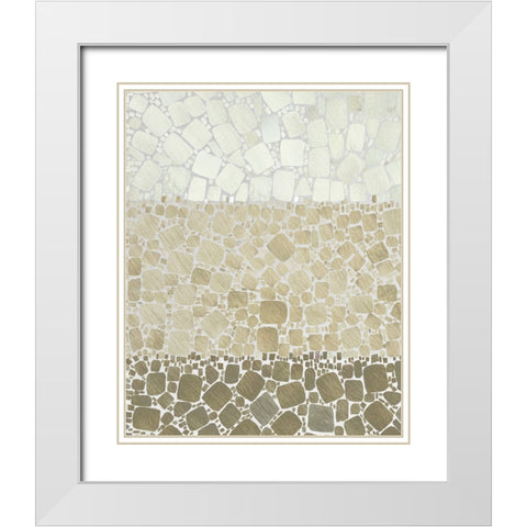 Bedrock III White Modern Wood Framed Art Print with Double Matting by Saunders, Alonzo