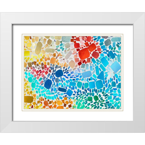 Colorful Bedrock IV White Modern Wood Framed Art Print with Double Matting by Saunders, Alonzo