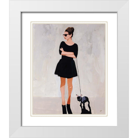 Frenchy White Modern Wood Framed Art Print with Double Matting by Rabo, Clayton