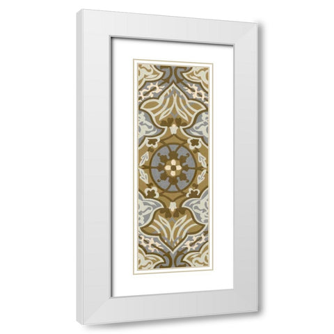 Palladium Tapestry I White Modern Wood Framed Art Print with Double Matting by Zarris, Chariklia