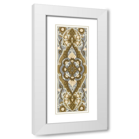 Palladium Tapestry II White Modern Wood Framed Art Print with Double Matting by Zarris, Chariklia