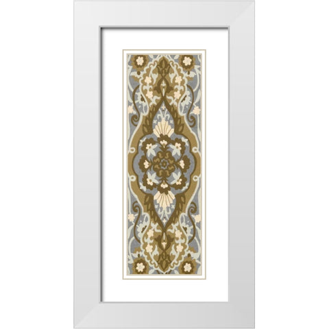 Palladium Tapestry II White Modern Wood Framed Art Print with Double Matting by Zarris, Chariklia