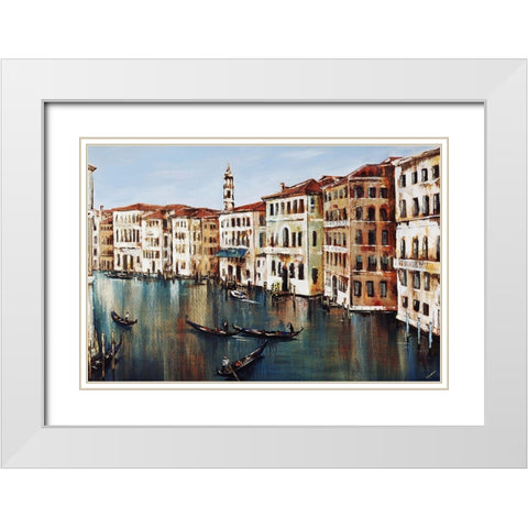 Venice in Spring White Modern Wood Framed Art Print with Double Matting by Edmunds, Sydney