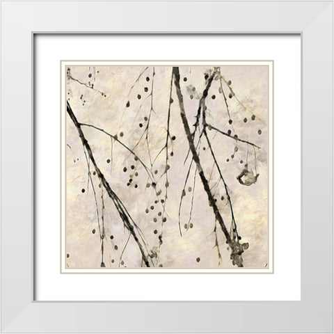 Winter Branches I White Modern Wood Framed Art Print with Double Matting by Saunders, Alonzo