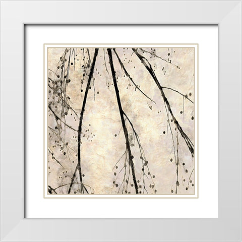 Winter Branches II White Modern Wood Framed Art Print with Double Matting by Saunders, Alonzo