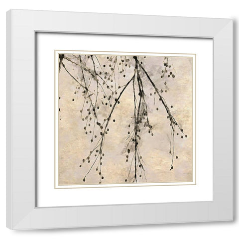 Winter Branches III White Modern Wood Framed Art Print with Double Matting by Saunders, Alonzo
