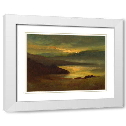 Lands End White Modern Wood Framed Art Print with Double Matting by Finch, Sheila