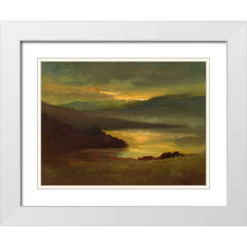 Lands End White Modern Wood Framed Art Print with Double Matting by Finch, Sheila
