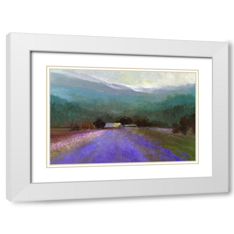 Lavender Light White Modern Wood Framed Art Print with Double Matting by Finch, Sheila