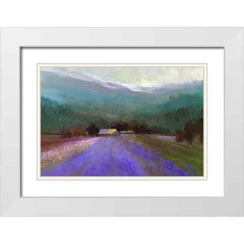 Lavender Light White Modern Wood Framed Art Print with Double Matting by Finch, Sheila