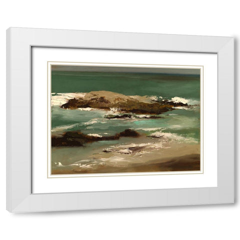 Pescadero I White Modern Wood Framed Art Print with Double Matting by Finch, Sheila