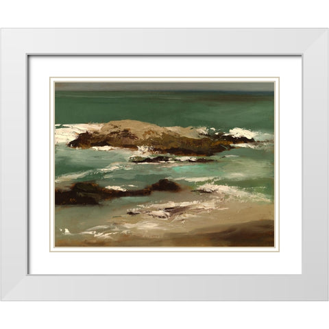 Pescadero I White Modern Wood Framed Art Print with Double Matting by Finch, Sheila