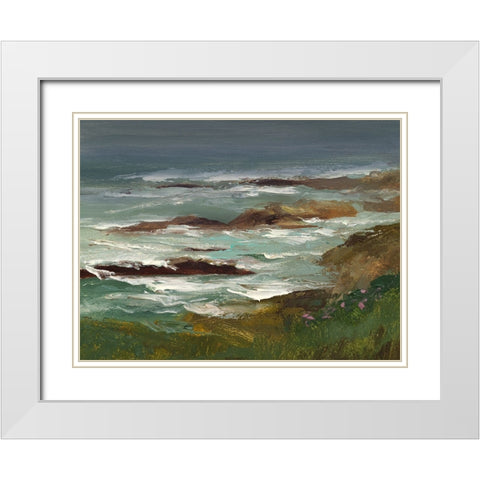 Pescadero II White Modern Wood Framed Art Print with Double Matting by Finch, Sheila