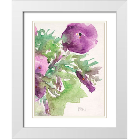 The Purple Bouquet I White Modern Wood Framed Art Print with Double Matting by Dixon, Samuel