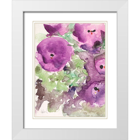 The Purple Bouquet II White Modern Wood Framed Art Print with Double Matting by Dixon, Samuel