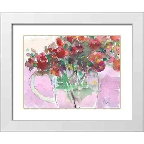 Florals From the Balcony I White Modern Wood Framed Art Print with Double Matting by Dixon, Samuel