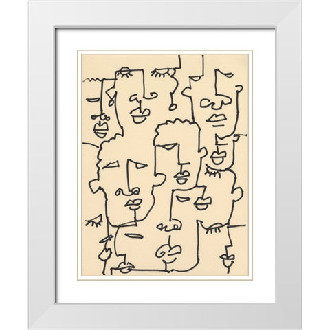 Ethic Inline I White Modern Wood Framed Art Print with Double Matting by Dixon, Samuel