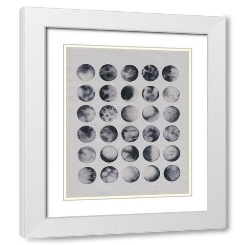 Many Moons II White Modern Wood Framed Art Print with Double Matting by Popp, Grace