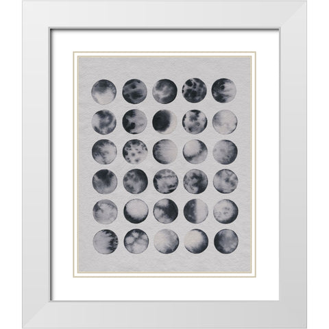Many Moons II White Modern Wood Framed Art Print with Double Matting by Popp, Grace