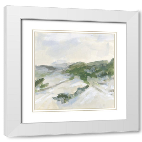 Valley Slope II White Modern Wood Framed Art Print with Double Matting by Vess, June Erica