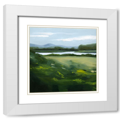 River Run Valley I White Modern Wood Framed Art Print with Double Matting by Popp, Grace