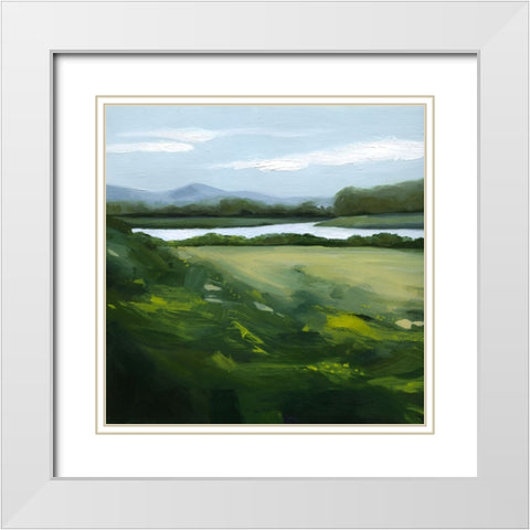 River Run Valley I White Modern Wood Framed Art Print with Double Matting by Popp, Grace