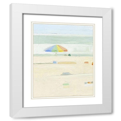 Abstract Umbrella I White Modern Wood Framed Art Print with Double Matting by Caroline, Emma
