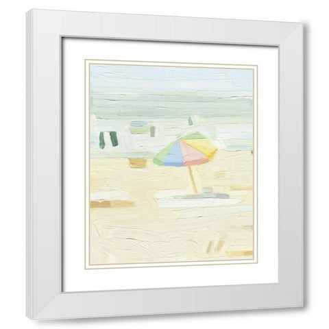 Abstract Umbrella II White Modern Wood Framed Art Print with Double Matting by Caroline, Emma