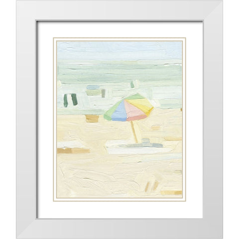 Abstract Umbrella II White Modern Wood Framed Art Print with Double Matting by Caroline, Emma