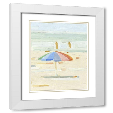 Abstract Umbrella III White Modern Wood Framed Art Print with Double Matting by Caroline, Emma