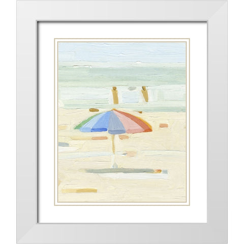 Abstract Umbrella III White Modern Wood Framed Art Print with Double Matting by Caroline, Emma