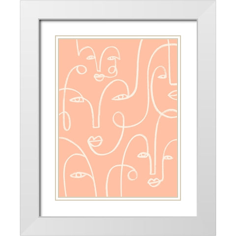 Custom Connected Expressions I White Modern Wood Framed Art Print with Double Matting by Goldberger, Jennifer