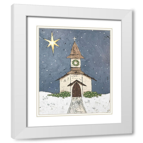 A Silent Night III White Modern Wood Framed Art Print with Double Matting by Reynolds, Jade