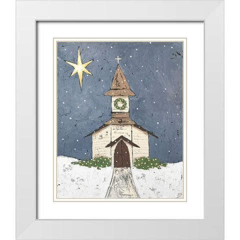 A Silent Night III White Modern Wood Framed Art Print with Double Matting by Reynolds, Jade