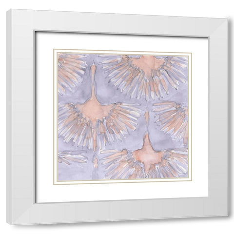 The Bird Gathering II White Modern Wood Framed Art Print with Double Matting by Dixon, Samuel