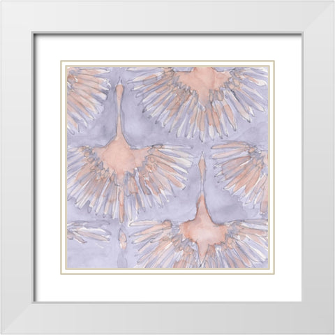 The Bird Gathering II White Modern Wood Framed Art Print with Double Matting by Dixon, Samuel