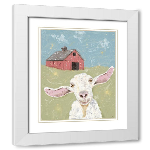 My Farm Friends III White Modern Wood Framed Art Print with Double Matting by Reynolds, Jade