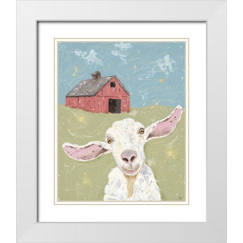 My Farm Friends III White Modern Wood Framed Art Print with Double Matting by Reynolds, Jade
