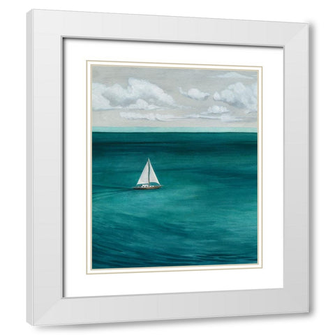 Mediterranean Sails I White Modern Wood Framed Art Print with Double Matting by Popp, Grace